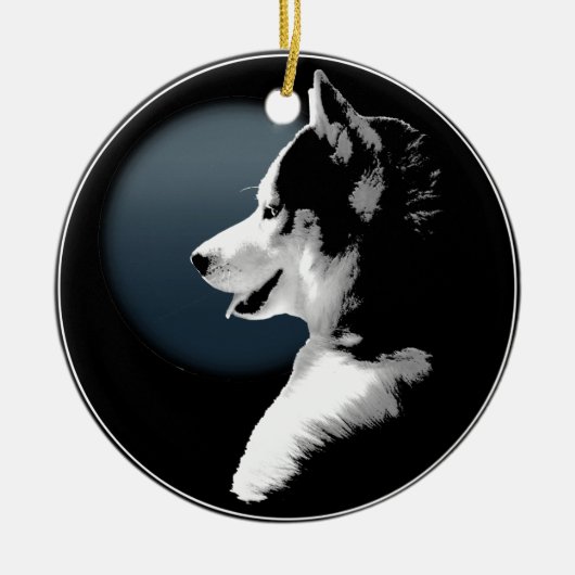 Husky-Ornament Personalisierter Wolf-Dekoration Keramik Ornament (Vorne)