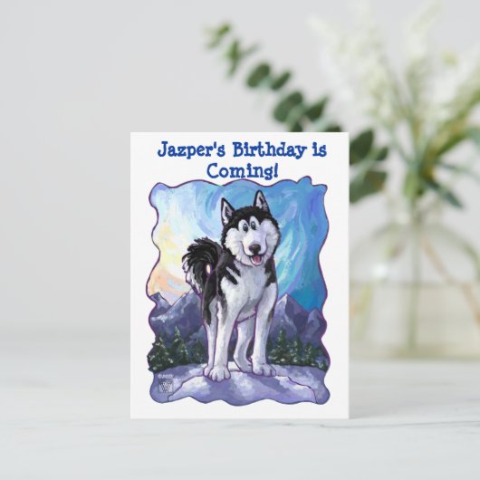 Husky Party Center Ankündigungspostkarte (Stehend Vorderseite)