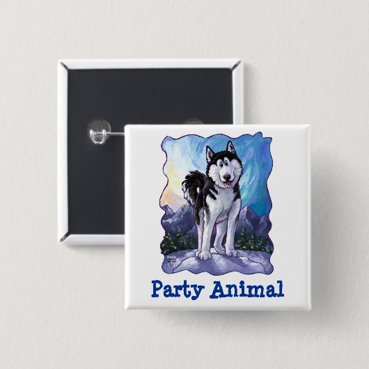 Husky Party Center Button (Vorne & Hinten)