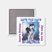 Husky Party Center Magnet (Vorderseite/Rückseite)