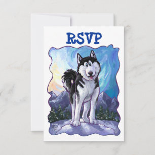 Husky Party Center RSVP Cards Karte