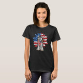 Husky Patriot American Flag Sunflower Independence T-Shirt (Vorne ganz)