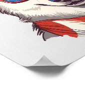 Husky, Patriotischer sibirischer Husky Poster (Ecke)