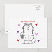 Husky-PelzValentinsgruß Feiertagspostkarte (Vorne/Hinten)