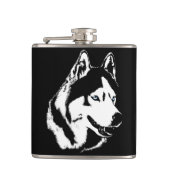 Husky Personalisiert Flask Husky Dog Drink Flasche Flachmann (Vorderseite)