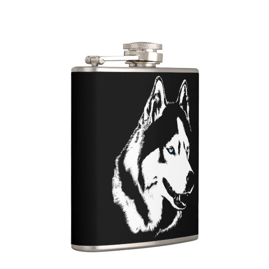 Husky Personalisiert Flask Husky Dog Drink Flasche Flachmann (Rechts)