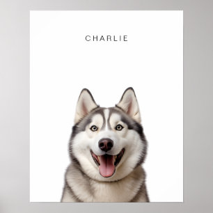 Husky personalisierter Druck Poster