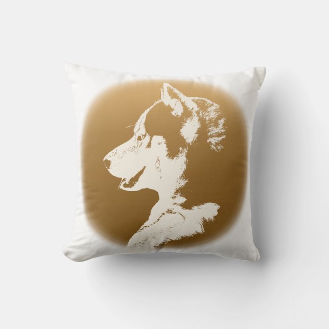 Husky Pillow Siberian Husky Malamute Geschenke Kissen (Vorderseite)