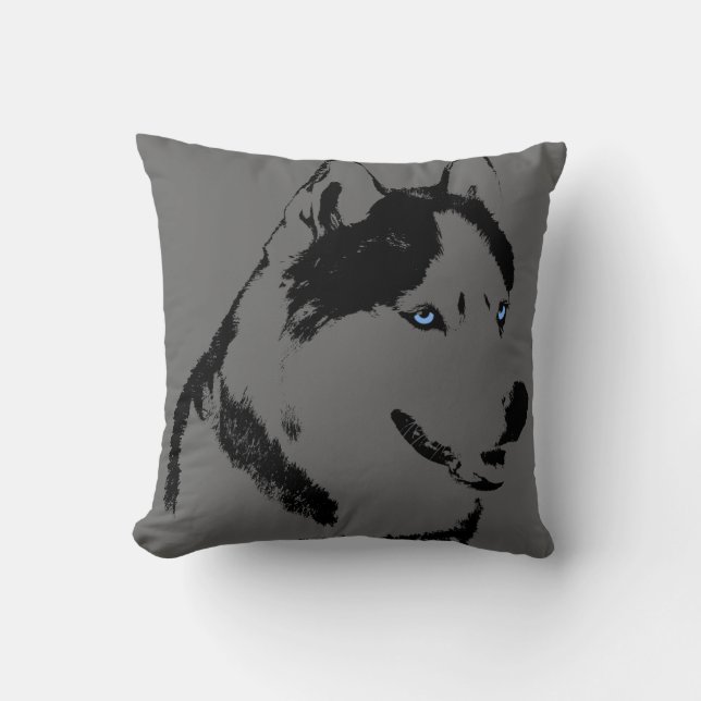 Husky Pillow Sibirian Husky Pillows Malamute Gesch Kissen (Vorderseite)