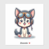 Husky Pilot Hund Lover Malamute Aufkleber (Blatt)