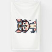 Husky Pilot Hund Lover Malamute Banner (Vertikal)