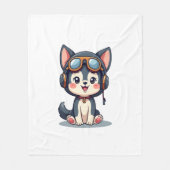 Husky Pilot Hund Lover Malamute Fleecedecke (Vorderseite)