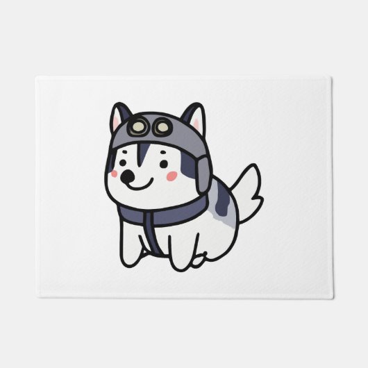 Husky Pilot Hund Lover Malamute Fußmatte (Vorderseite)
