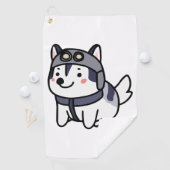 Husky Pilot Hund Lover Malamute Golfhandtuch (Insitu)