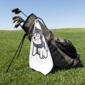 Husky Pilot Hund Lover Malamute Golfhandtuch (Gras)