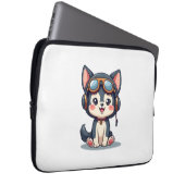 Husky Pilot Hund Lover Malamute Laptopschutzhülle (Vorne Rechts)