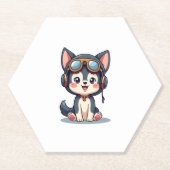 Husky Pilot Hund Lover Malamute Untersetzer (Vorderseite)