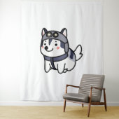 Husky Pilot Hund Lover Malamute Wandteppich (Beispiel)