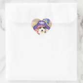 Husky Pirate Herz-Aufkleber (Tasche)