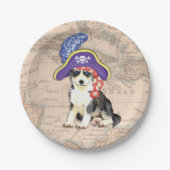 Husky Pirate Pappteller (Vorderseite)