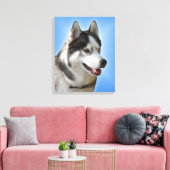 Husky Print Stretched Husky Malamute Dog Leinwand (Insitu (Wohnzimmer))