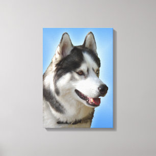 Husky Print Stretched Husky Malamute Dog Leinwand