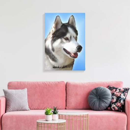 Husky Print Stretched Husky Malamute Dog Leinwand (Insitu (Wohnzimmer))