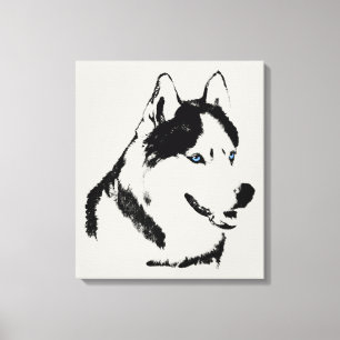 Husky Print Stretched Siberian Husky Dog Leinwand