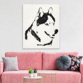 Husky Print Stretched Siberian Husky Dog Leinwand (Insitu (Wohnzimmer))