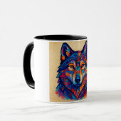 Husky-Pullover mit Wolfmotiv Tasse (Vorderseite Links)