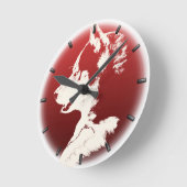 Husky Pup Clock gibt Dekoration Schlittenhundehalt Runde Wanduhr (Winkel)