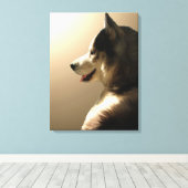 Husky Pup Print Husky Puppy Canvas Print Leinwanddruck (Insitu (Holzboden))
