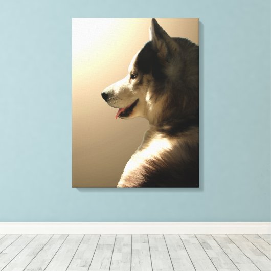 Husky Pup Print Husky Puppy Canvas Print Leinwanddruck (Insitu (Holzboden))