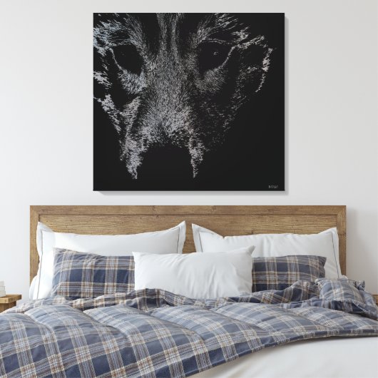 Husky Pup Print Husky Wolf Dog Canvas Print Leinwanddruck (Insitu (Schlafzimmer))