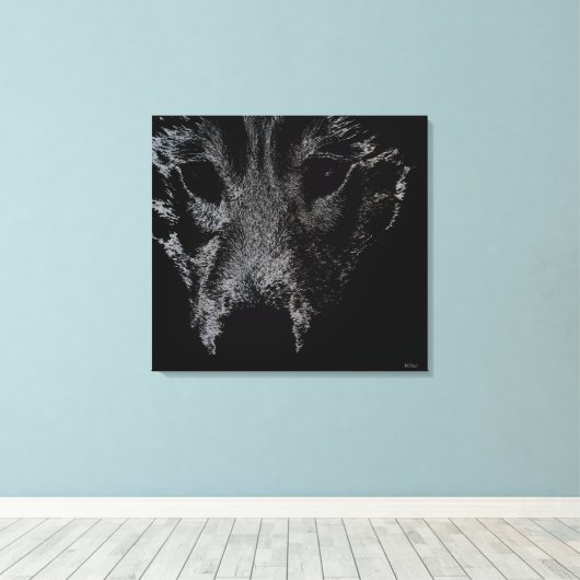 Husky Pup Print Husky Wolf Dog Canvas Print Leinwanddruck (Insitu (Holzboden))
