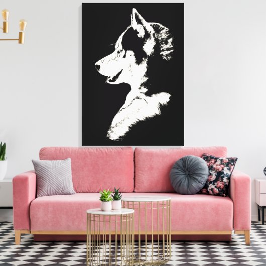 Husky Pup Print Siberian Husky Dog Canvas Print Leinwanddruck (Insitu (Wohnzimmer))