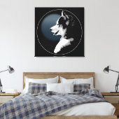 Husky Pup Print Siberian Husky Dog Canvas Print Leinwanddruck (Insitu (Schlafzimmer))