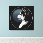 Husky Pup Print Siberian Husky Dog Canvas Print Leinwanddruck (Insitu (Holzboden))