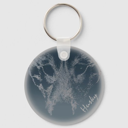 Husky Pup Schlüsselanhänger Husky Wolf Dog Custom (Vorderseite)