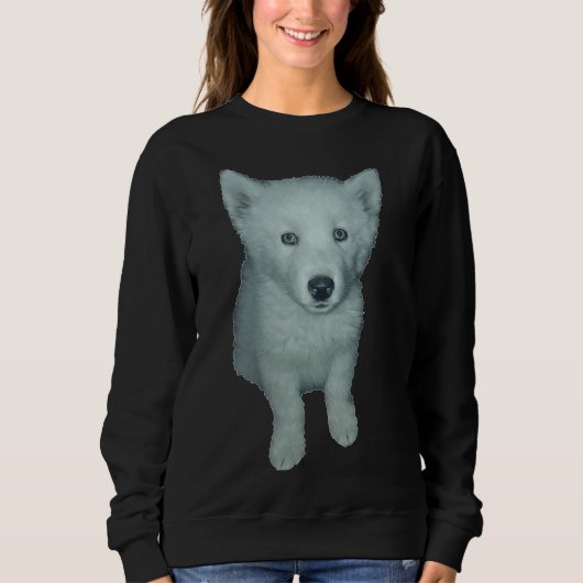Husky Puppy Blue Eyes Sweatshirt (Vorderseite)