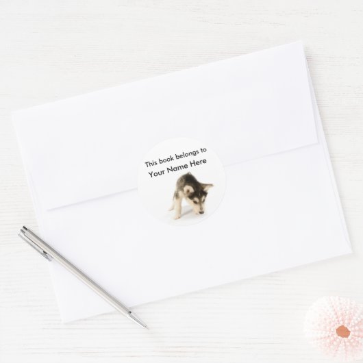 Husky Puppy Buchzeichen Sticker (Umschlag)