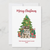 Husky Puppy Dog Familie Weihnachten (Vorderseite)
