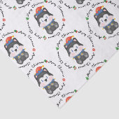 Husky Puppy Dog Niedlich Elf Festive Frohe Weihnac Seidenpapier (Ausschnitt)