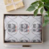 Husky Puppy Dog Niedlich Elf Festive Frohe Weihnac Seidenpapier (Geschenk)