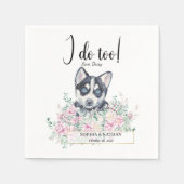 Husky Puppy Dog Wedding Cocktail Napkins Serviette (Vorderseite)