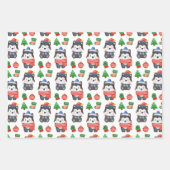 Husky Puppy Dog Weihnachtsfeiertag Weihnachten Geschenkpapier Set (Vorderseite)