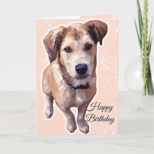 Husky Puppy Folded Greeting Card Karte (Vorderseite)