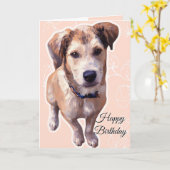 Husky Puppy Folded Greeting Card Karte (Gelbe Blume)