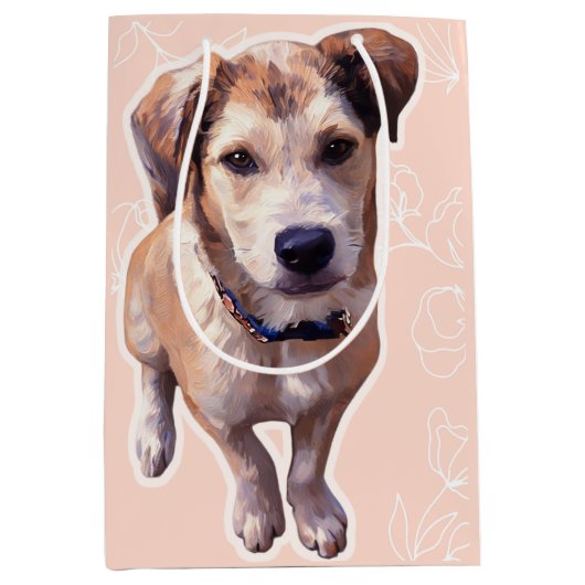 Husky Puppy Gift Bag Mittlere Geschenktüte (Vorderseite)