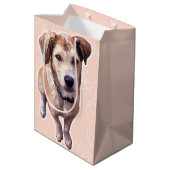 Husky Puppy Gift Bag Mittlere Geschenktüte (Rückseite Schrägansicht)